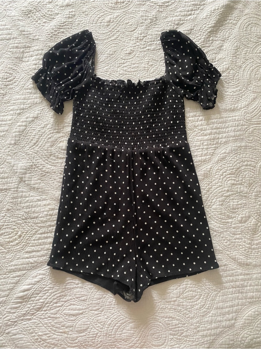 Francesca Mi Ami black polka Dot romper